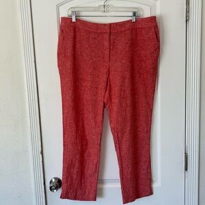 Boden linen blend crop pants trousers US 14